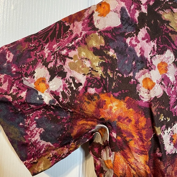 VTG 50s/60s floral dress in warm tones sz M - Picture 9 of 12